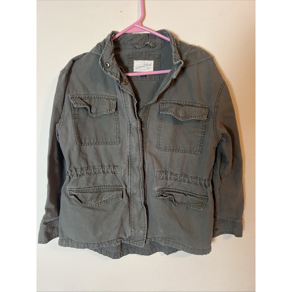 Universal Thread Gray Utility Jacket Women's Small Zip Front Pockets